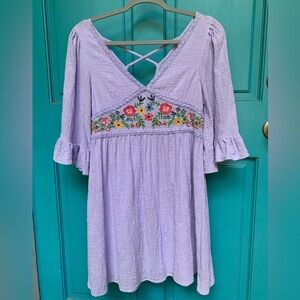 Hayden Los Angeles Light Purple Cotton Gauze Dress Size Small